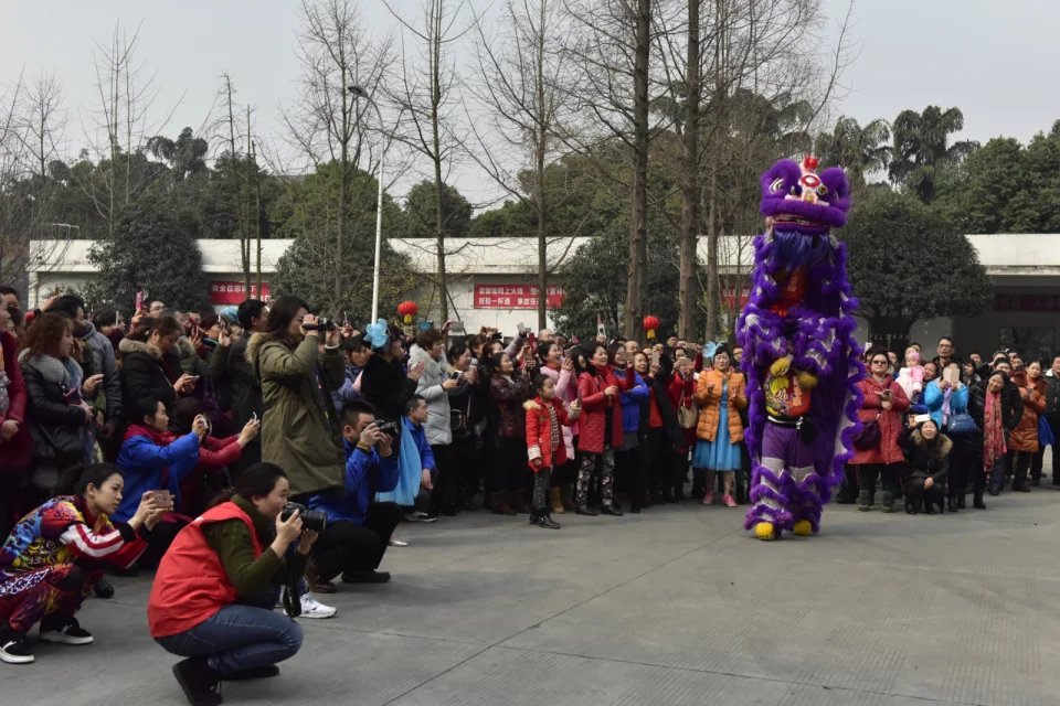 成都万搏（中国）万搏集团举办2017迎春大庙会之舞狮